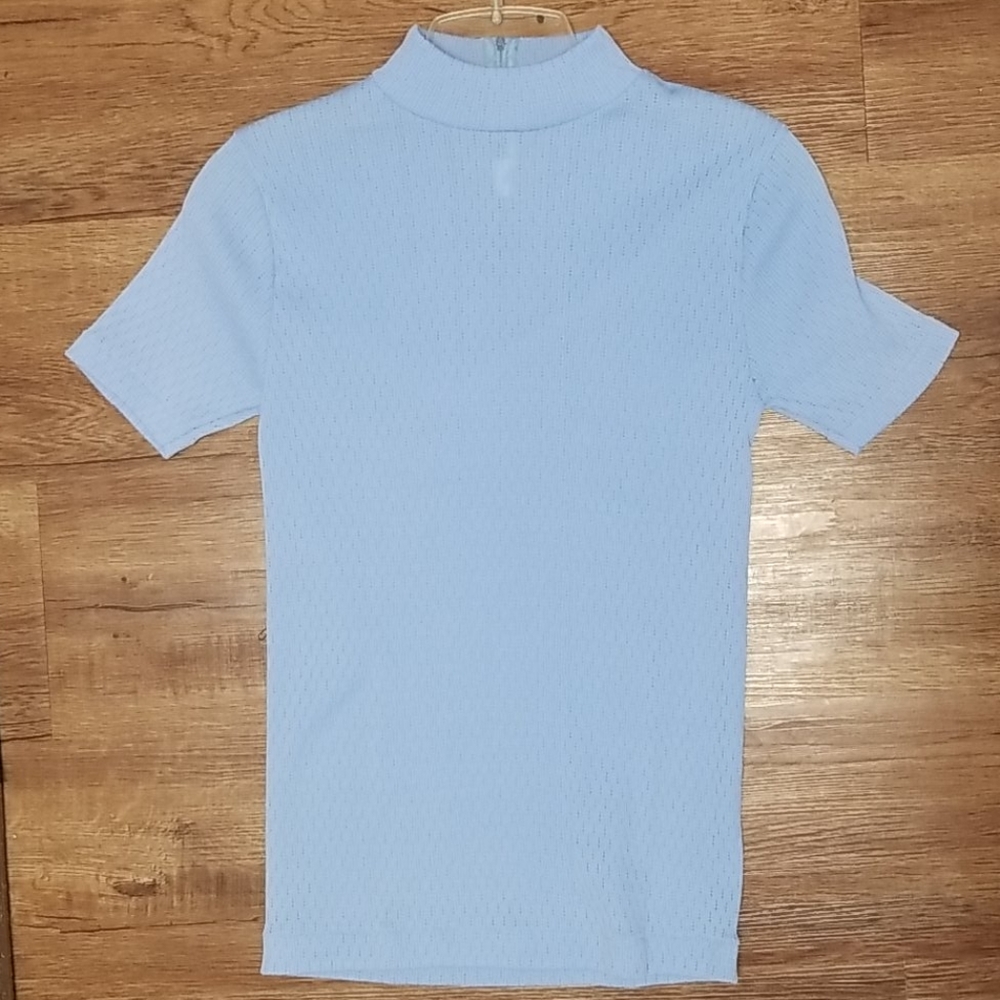 Vintage Montgomery Ward Baby Blue Knit Top
